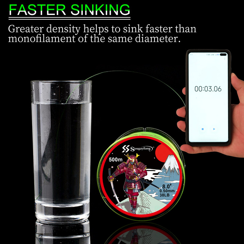 Sougayilang 500M nylon horgászzsinór japán anyagból, erős monofil zsinór sügér és pontyhorgász tartozékokhoz