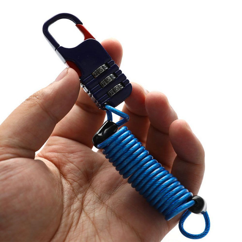 Kerékpárzár lopásgátló mini bukósisak zár motorkerékpáros robogó kombinációs jelszavas biztonsági kábelzár