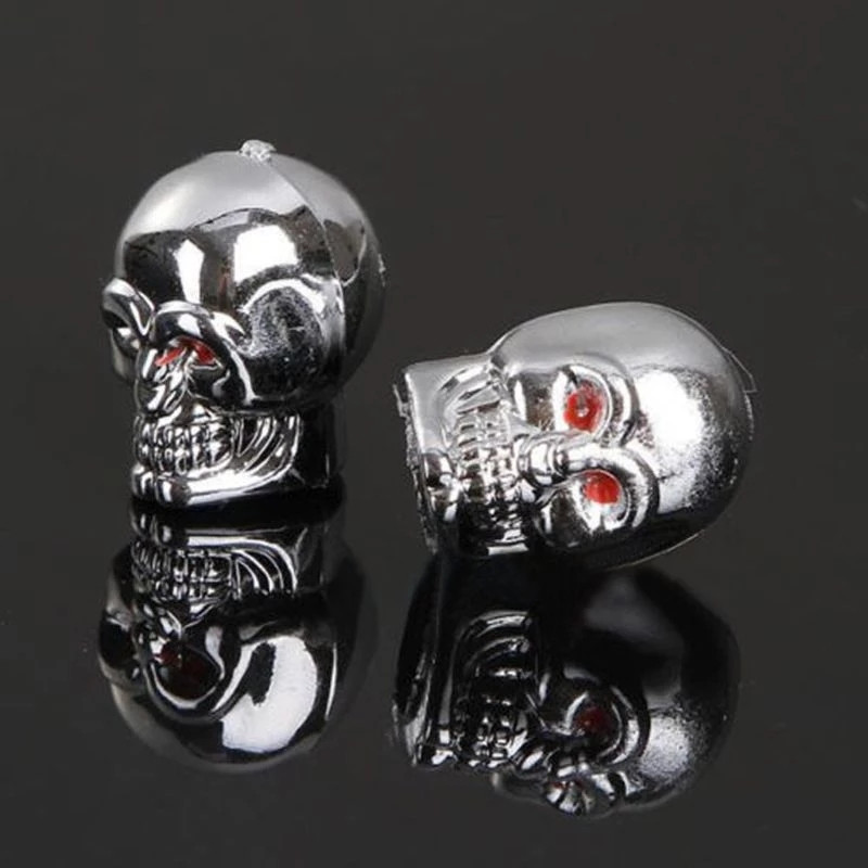 Kaukolės formos automobilio vožtuvo dangteliai ratų vožtuvų automatinės padangos oro vožtuvo koto dangteliai nuo dulkių dviračiams, automobilių transporto priemonėms, ratų modeliavimui