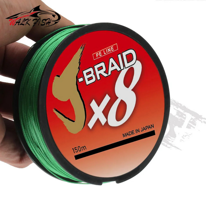 WALK FISH 8X horgászzsinór 150M 8 szálas fonott, erős kopásállóságú többszálas horgászzsinór erős horgászzsinór Japán