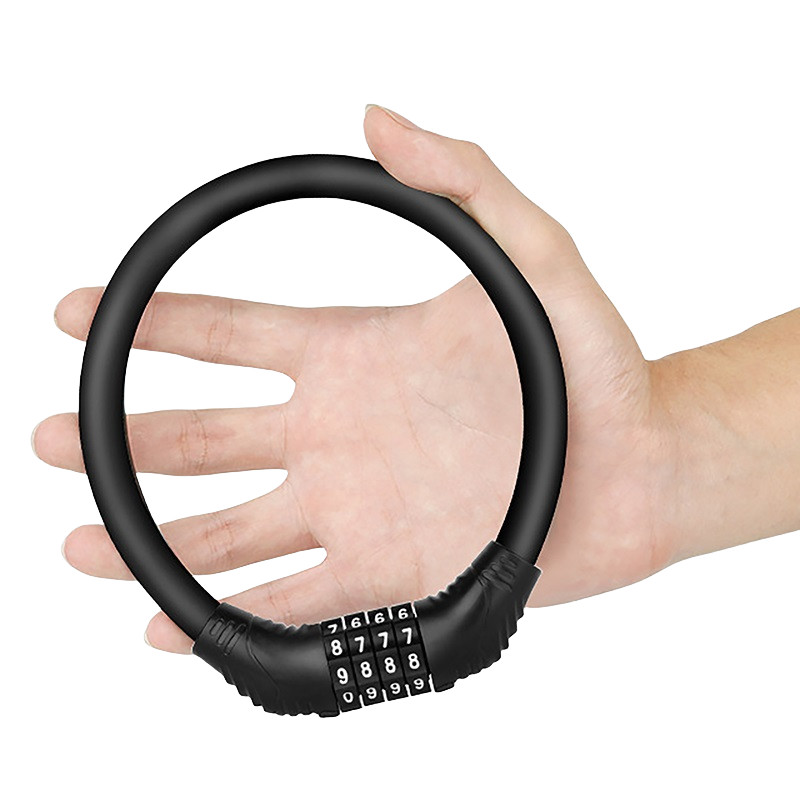 Biztonsági kerékpárzár 4 számjegyű, visszaállítható kombinált kábelzár kerékpár hegyi kerékpárhoz Quad Lock Lopásgátló motorkerékpár lakat