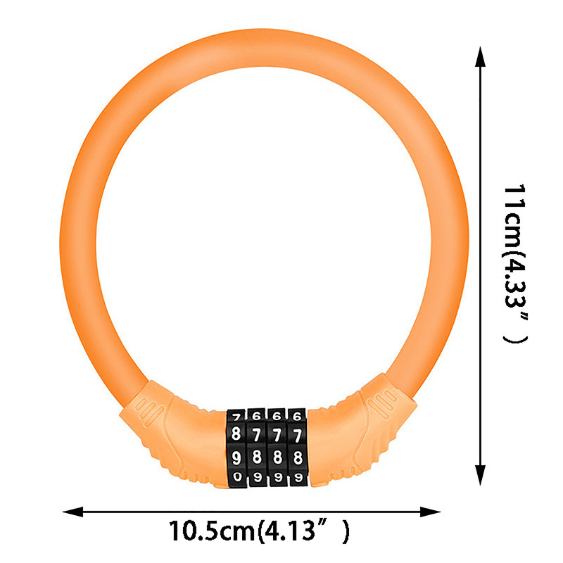 Biztonsági kerékpárzár 4 számjegyű, visszaállítható kombinált kábelzár kerékpár hegyi kerékpárhoz Quad Lock Lopásgátló motorkerékpár lakat