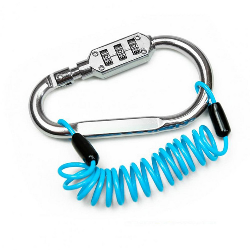 Kerékpár lopásgátló lakat karabiner Jelszó alumínium ötvözet túratáska poggyász biztonsági karabiner 3 tárcsázó jelszó lakat szerszám