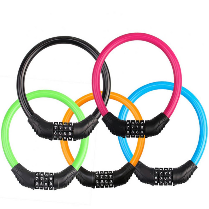 Kerékpár jelszavas zár 4 digitális kombinált jelszavas kerékpározás biztonsági kerékpár kábel lánczár