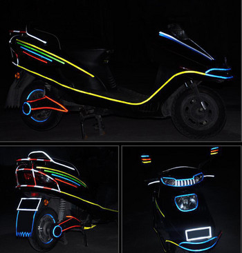 Ανακλαστικά αυτοκόλλητα τροχούς ποδηλάτου Αυτοκόλλητη ταινία με φθορισμό ανακλαστική ταινία για 1cm*8m MTB Προειδοποίηση Ποδήλατο Safety Decor Stic
