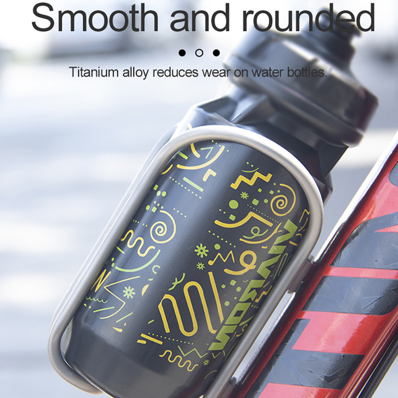 2024-es titánötvözet üreges kerékpáros vízforraló állvány, vízpalacktartó, Ti csavarokkal kerékpáros palacktartó vizespalack lámpatartó