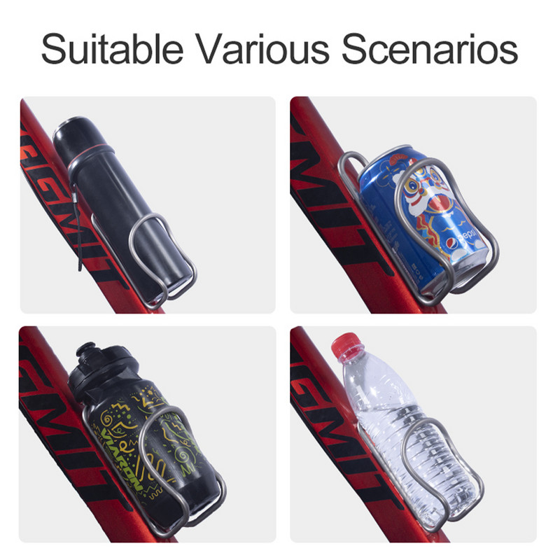 2024-es titánötvözet üreges kerékpáros vízforraló állvány, vízpalacktartó, Ti csavarokkal kerékpáros palacktartó vizespalack lámpatartó