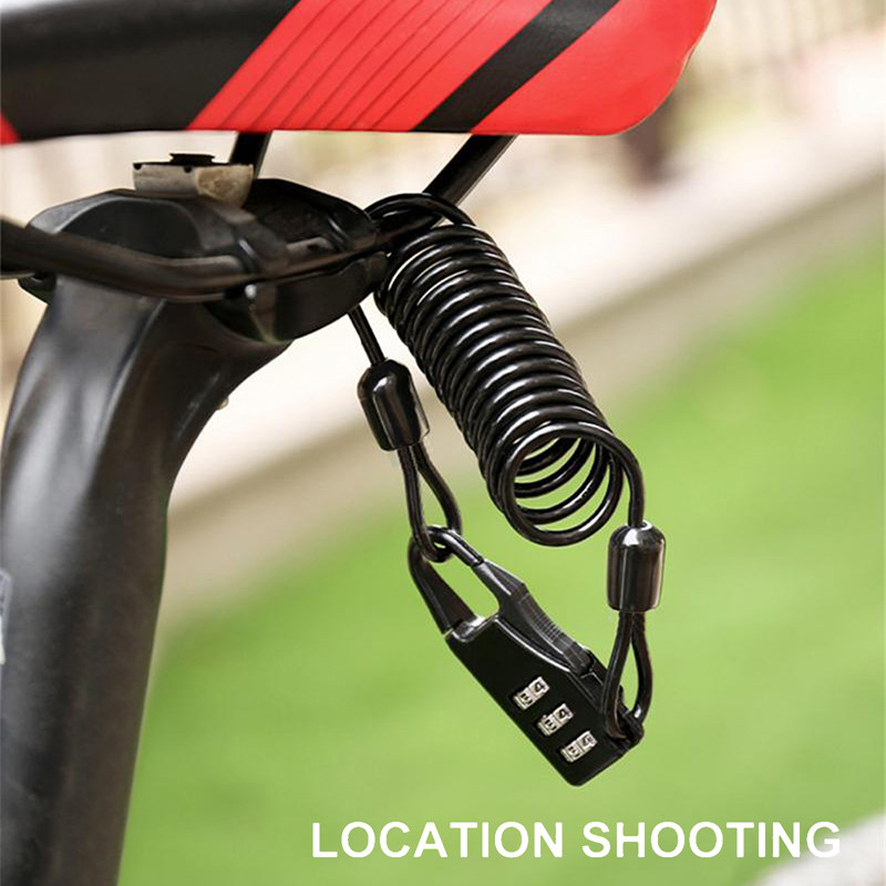Motorkerékpáros sisak zárak Tartós acélhuzal lopásgátló kábel Digitális jelszavas zár Hordozható mini biztonsági lánc lakat