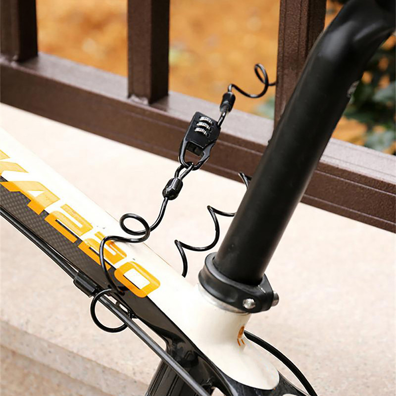 Motorkerékpáros sisak zárak Tartós acélhuzal lopásgátló kábel Digitális jelszavas zár Hordozható mini biztonsági lánc lakat