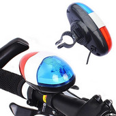 Πολυλειτουργικό 6 LED 4 Tone Sounds Bike Bicycle Horn Bell Αστυνομικό Φως Ηλεκτρονικό Κόρνα Ποδήλατο Αξεσουάρ