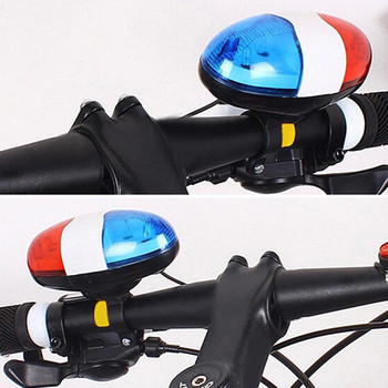 Мултифункционален 6 LED 4 тонални звука Велосипеден клаксон Звънец Автомобилна полицейска светлина Електронен клаксон Аксесоари за велосипеди