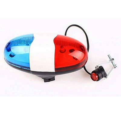 Πολυλειτουργικό 6 LED 4 Tone Sounds Bike Bicycle Horn Bell Αστυνομικό Φως Ηλεκτρονικό Κόρνα Ποδήλατο Αξεσουάρ