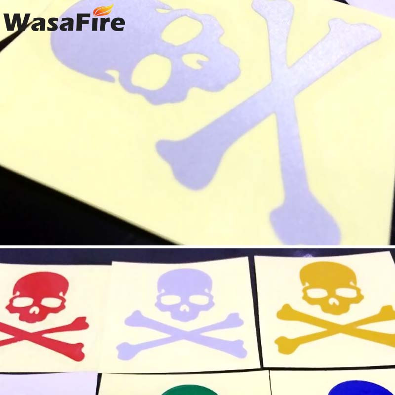 1 DB Fényvisszaverő kerékpármatrica Fluoreszkáló koponya matricák MTB kerékpár fix fogaskerék csontváz matricák Kerékpár kiegészítők