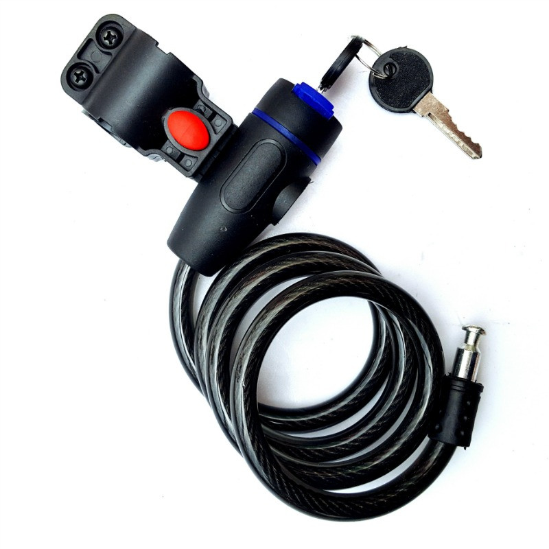 Univerzális lopásgátló kerékpárzár rozsdamentes acél kábeltekercs Castle motorkerékpárhoz MTB kerékpár biztonsági zár 2 kulccsal