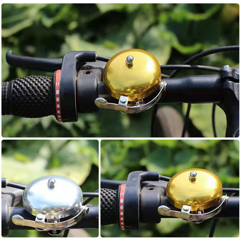 Retro Bike Bell Brit alumínium ötvözet fedél Ezüst Arany Csokoládé színű Vintage Kerékpáros csengőhangok Könnyen felszerelhető Tartós