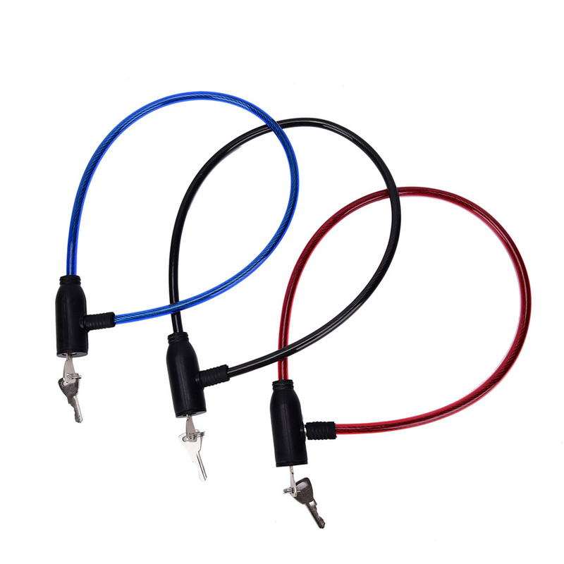 1db lopásgátló kerékpáros robogó biztonsági zár 2 kulcsos kerékpározással 8x640 mm-es kábel acélhuzal kerékpáros motor biztonsági zár MTB kiegészítő