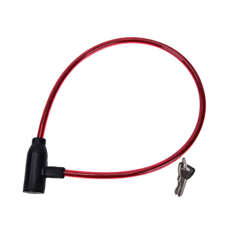 1db lopásgátló kerékpáros robogó biztonsági zár 2 kulcsos kerékpározással 8x640 mm-es kábel acélhuzal kerékpáros motor biztonsági zár MTB kiegészítő