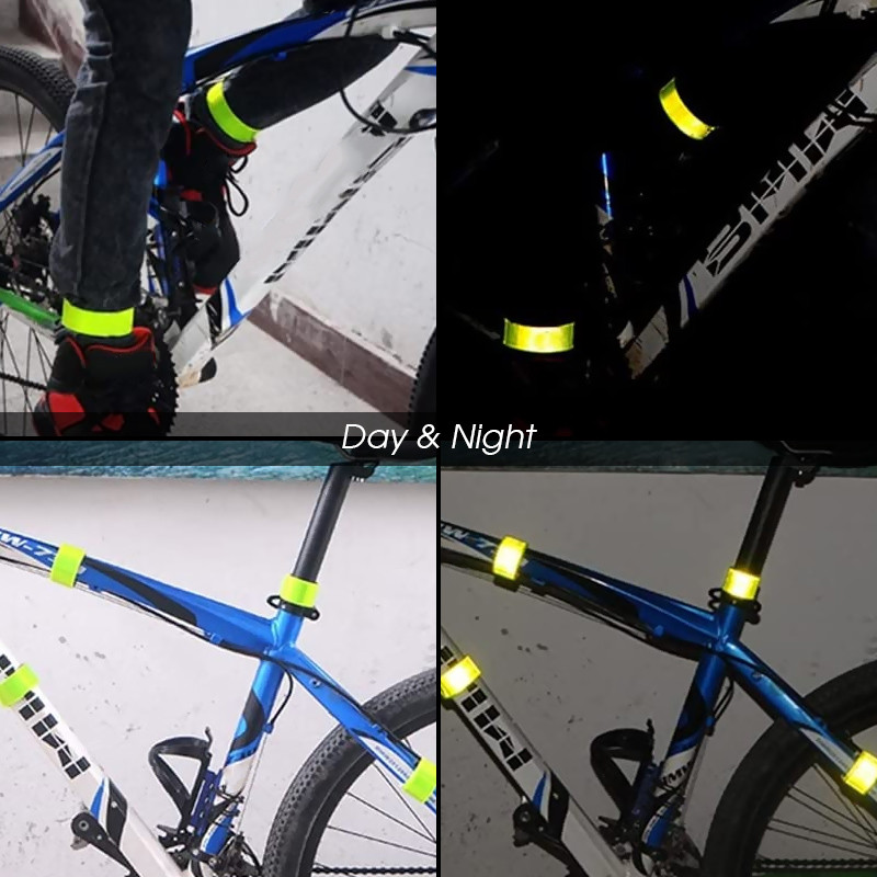 40*3 cm-es kerékpáros fényvisszaverő csíkok Figyelmeztető kerékpáros Biztonsági Kerékpárkötő Nadrág lábszíj Fényvisszaverő szalag Futó horgásztartozékok