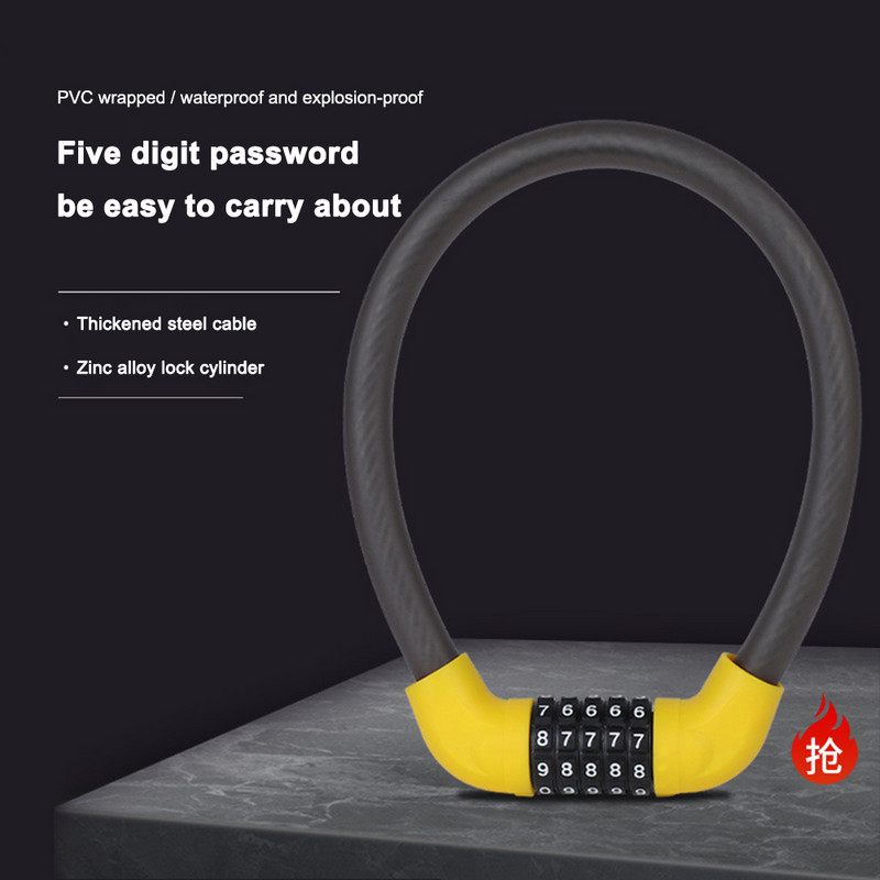Kerékpárzár cink ötvözet 5 számjegyű kód kombinált zár kerékpár biztonsági lakat kerékpár felszerelés MTB lopásgátló eszköz