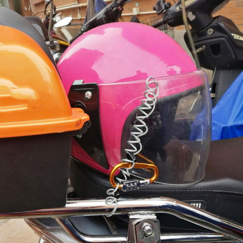 Kerékpár lopásgátló zár karabiner design készlet jelszó Biztonsági sisak zár alumínium ötvözet D-típusú jelszavas lakatzár kültéri használatra