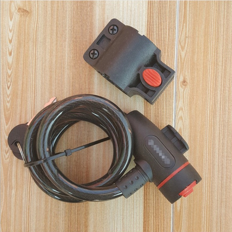 Univerzális lopásgátló kerékpárzár 2 kulccsal kerékpáros motorkerékpár biztonsági zárhoz, acél kötélkábel szekrényekhez