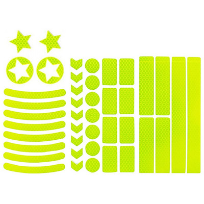 42db fényvisszaverő matricák, kerékpáros fényvisszaverő szalag, éjszakai biztonsági matricák kerékpárhoz, sisak, babakocsi védősapka