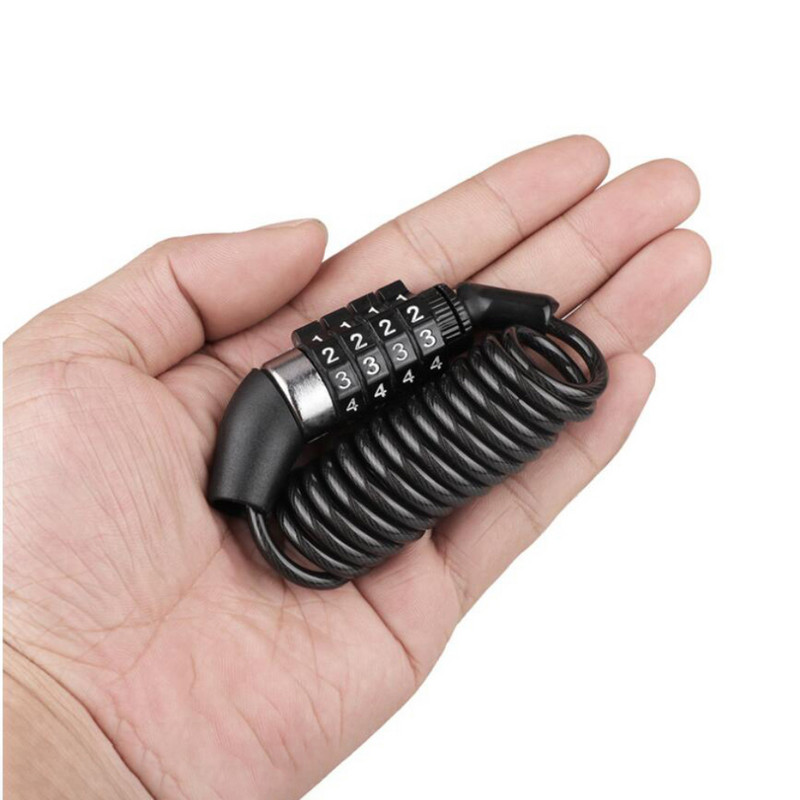 MTB országúti kerékpár biztonsági zár Hordozható 4 számjegyű jelszavas acél kábelzár alumínium ötvözet zármag Ütésgátló kerékpárzár