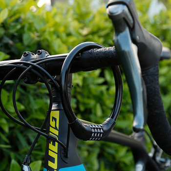 Κλειδαριές ποδηλάτου Κλειδαριές με κωδικό πρόσβασης 4 ψηφίων για ποδήλατο δρόμου βουνού Αντικλεπτικό λουκέτο με καλώδιο ασφαλείας Αξεσουάρ ποδηλασίας