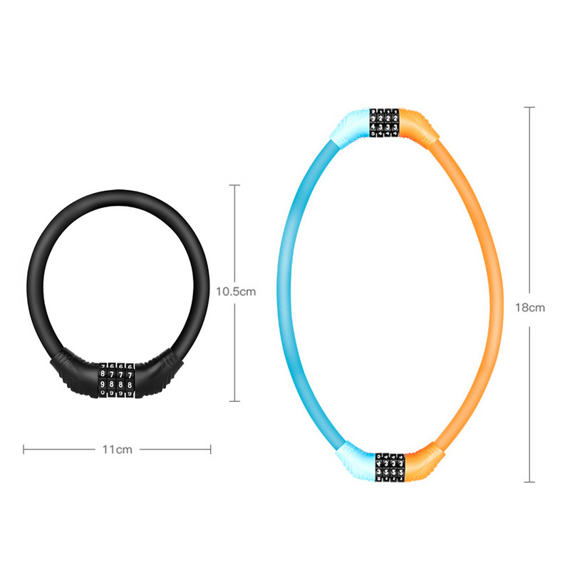 Kerékpárzárak 4 számjegyű jelszavas zárak hegyi országúti kerékpárokhoz, lopásgátló biztonsági kábel Lakat kerékpáros tartozékokhoz