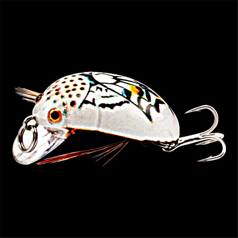 3,8 cm/4,1 g horgászcsali 3D Eyes Minnow horgászcsali rovar/bogárcsali Tengeri bogár hajtókar úszó wobblerek pontyhorgászat для рыбалки