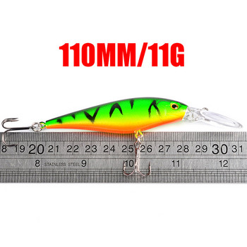 1бр Риболовни примамки Minnow 110 mm 10,5 g Плаващ воблер за гмуркане Swimbait Изкуствена твърда стръв Crankbaits Риболовни принадлежности за бас щука