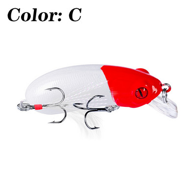1 tk 60 mm 9 g Minnow kalapüügipeibutis ujuvad voblerid, 3D Eyes, tehisplastist kõva söödaga väntsud Bass Pike Peche jaoks