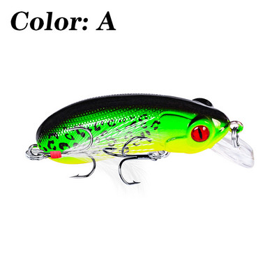 1 tk 60 mm 9 g Minnow kalapüügipeibutis ujuvad voblerid, 3D Eyes, tehisplastist kõva söödaga väntsud Bass Pike Peche jaoks