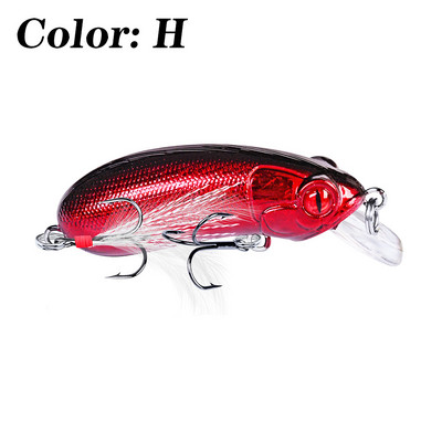 1 tk 60 mm 9 g Minnow kalapüügipeibutis ujuvad voblerid, 3D Eyes, tehisplastist kõva söödaga väntsud Bass Pike Peche jaoks