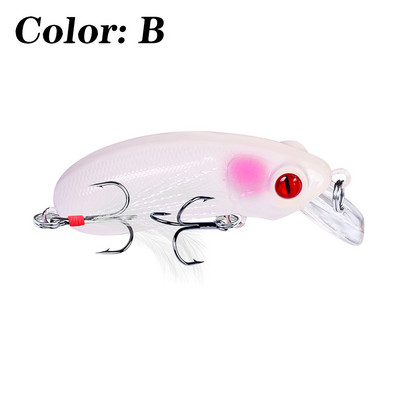 1 tk 60 mm 9 g Minnow kalapüügipeibutis ujuvad voblerid, 3D Eyes, tehisplastist kõva söödaga väntsud Bass Pike Peche jaoks