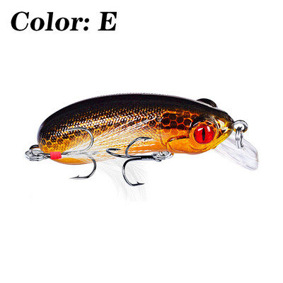 1 tk 60 mm 9 g Minnow kalapüügipeibutis ujuvad voblerid, 3D Eyes, tehisplastist kõva söödaga väntsud Bass Pike Peche jaoks
