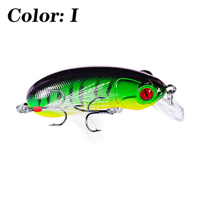 1 tk 60 mm 9 g Minnow kalapüügipeibutis ujuvad voblerid, 3D Eyes, tehisplastist kõva söödaga väntsud Bass Pike Peche jaoks
