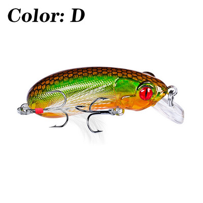 1 tk 60 mm 9 g Minnow kalapüügipeibutis ujuvad voblerid, 3D Eyes, tehisplastist kõva söödaga väntsud Bass Pike Peche jaoks
