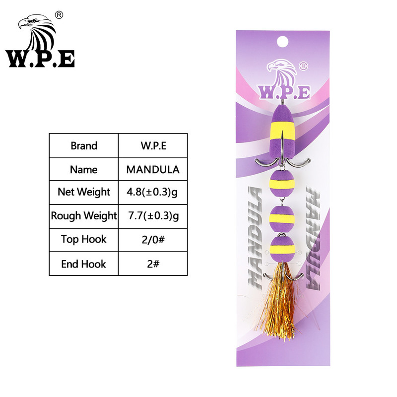 WPE horgászcsali méret L Többszínű puha horgászcsali mesterséges csali basszus horgászfelszerelés wobblerek úszócsali Pesca új MANDULA