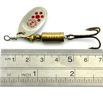 1 ΤΕΜ. Μεταλλικό δόλωμα Spinner 6,7cm/7g Hard Spoon Bass Lures Metal Fishing Lure with Feather Treble Hooks for Pike Fishing