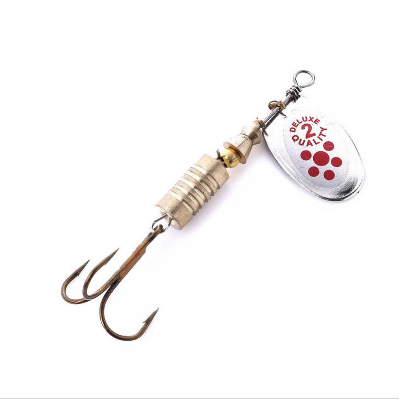 1 db fémbevonatú pergetőcsali, 6,7 cm/7g, kemény kanál basszus csali fém horgászcsali, tollas háromszögű horgokkal csuka horgászathoz