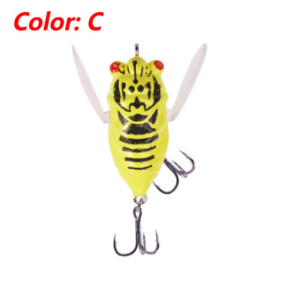 1 τεμ. Top Water Popper Fishing Lures 4,8cm 6g Soft Cicada Wing Insect Wobblers Tackle Plastic Artificial Bait for Bass Catfish
