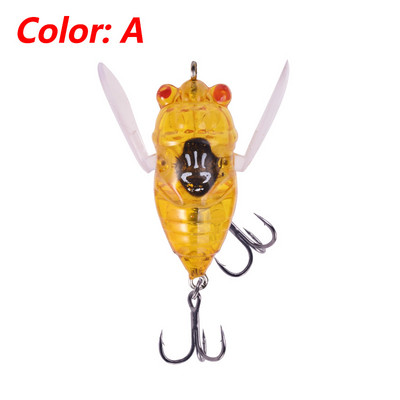 1 τεμ. Top Water Popper Fishing Lures 4,8cm 6g Soft Cicada Wing Insect Wobblers Tackle Plastic Artificial Bait for Bass Catfish