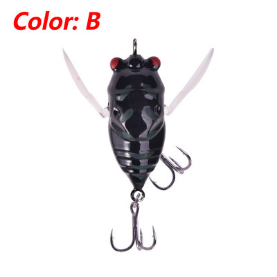 1 τεμ. Top Water Popper Fishing Lures 4,8cm 6g Soft Cicada Wing Insect Wobblers Tackle Plastic Artificial Bait for Bass Catfish