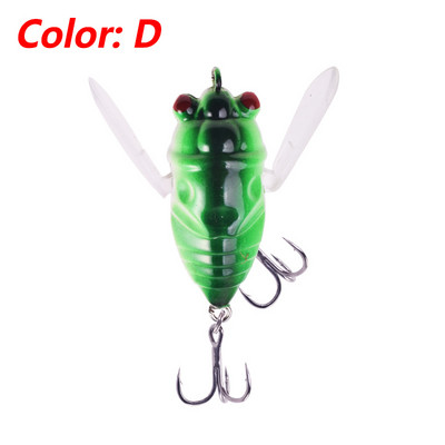1 τεμ. Top Water Popper Fishing Lures 4,8cm 6g Soft Cicada Wing Insect Wobblers Tackle Plastic Artificial Bait for Bass Catfish