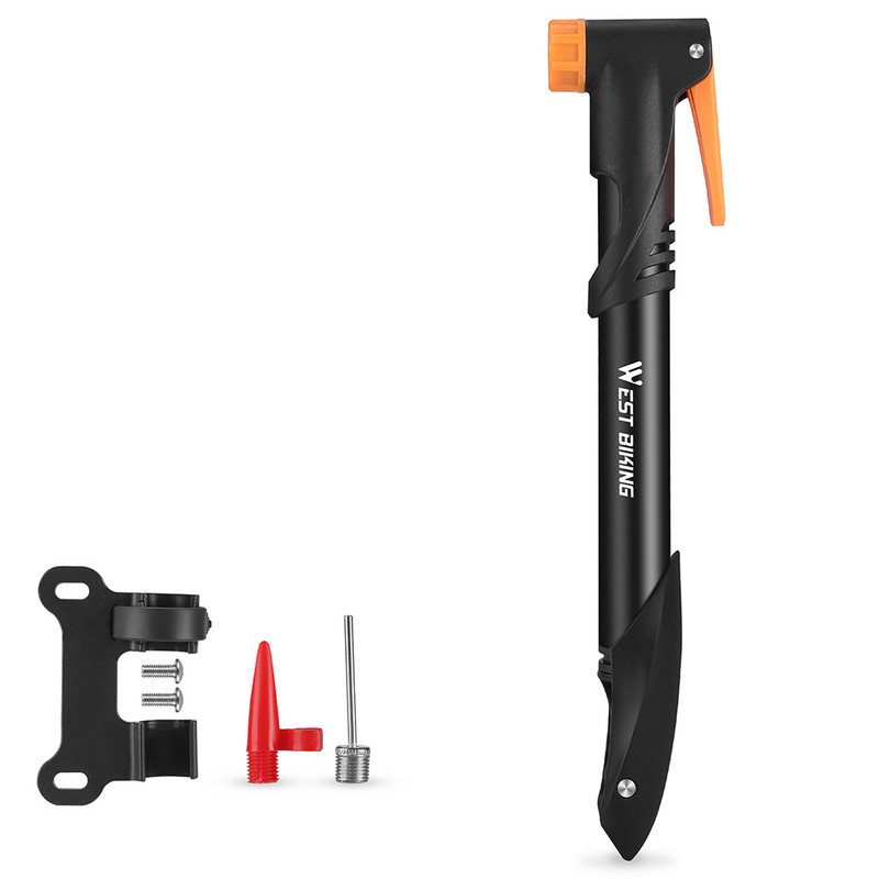 Többfunkciós kézi szivattyú mérőműszeres kézi gumiabroncs légfújóval Schrader Presta szelep 360 fokban forgatható fej kerékpáros kosárlabdához