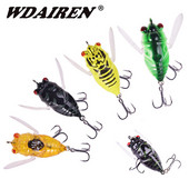 1 PC Top water Cicada Fishing Lures 48mm 6g Insect Soft Wings Wobblers Crankbaits Artificial Plastic Bait Minnow for Bass Pike