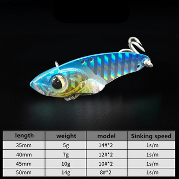 1 τμχ Metal VIB Fishing Lure Δόνηση Κουτάλι Μπάσο Δολώματα Crankbait Bass Wobbler Hard Baits Cicada Lure ViB Tackle