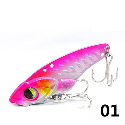 1 τμχ Metal VIB Fishing Lure Δόνηση Κουτάλι Μπάσο Δολώματα Crankbait Bass Wobbler Hard Baits Cicada Lure ViB Tackle