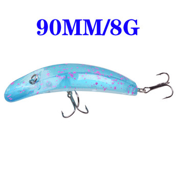 1 бр. Плаваща пиявица Риболовна примамка Minnow 90 mm 8 g Воблери Crankbait Изкуствена твърда стръв Bass Lure Пластмасови риболовни принадлежности за риба